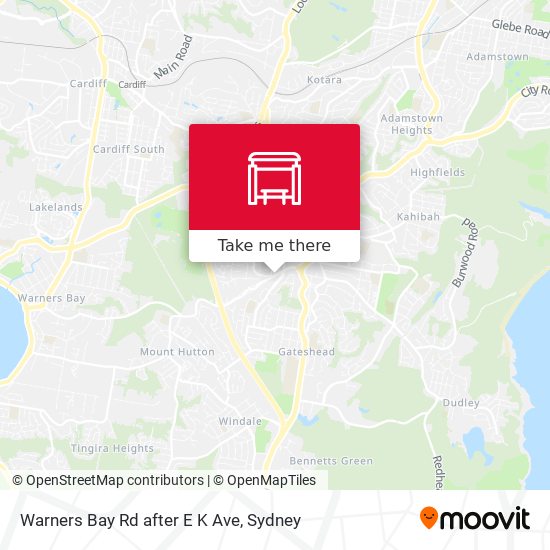 Warners Bay Rd after E K Ave map