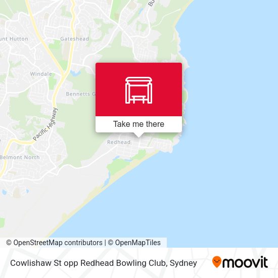 Cowlishaw St opp Redhead Bowling Club map