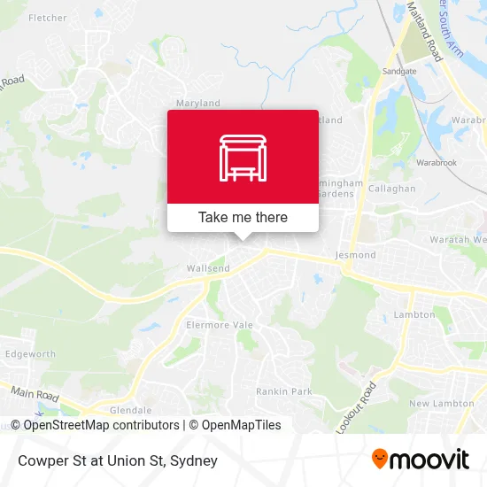 Mapa Cowper St at Union St