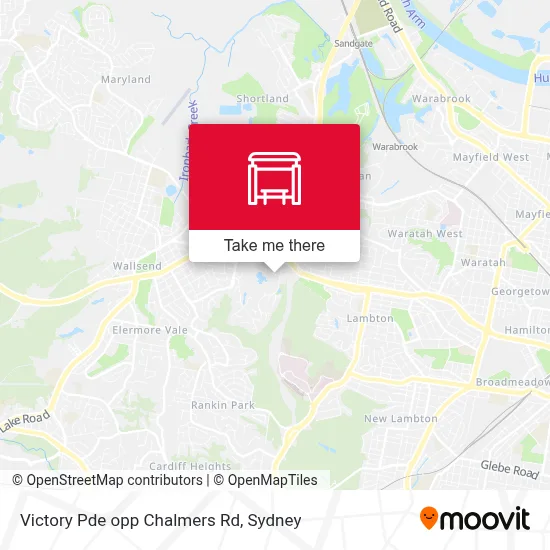 Mapa Victory Pde opp Chalmers Rd