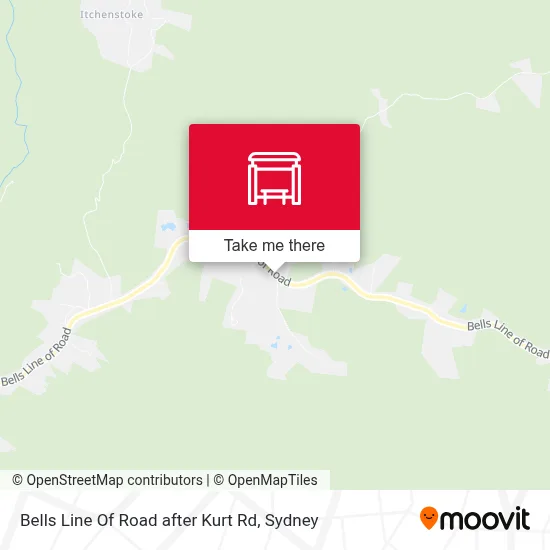 Mapa Bells Line Of Road after Kurt Rd