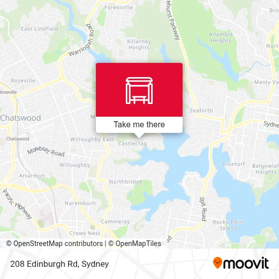 Mapa 208 Edinburgh Rd