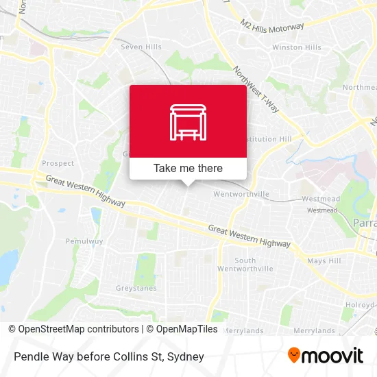 Mapa Pendle Way before Collins St