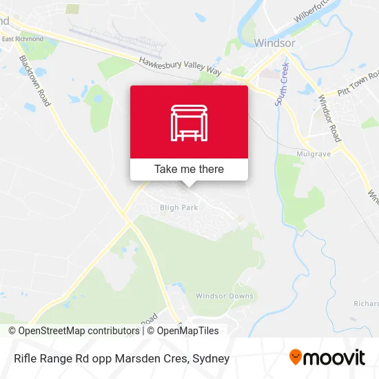 Mapa Rifle Range Rd opp Marsden Cres