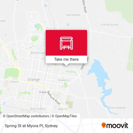 Mapa Spring St at Myora Pl