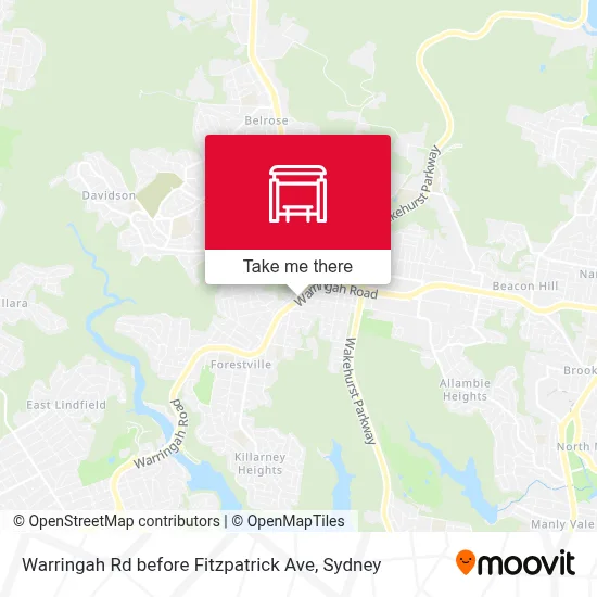 Mapa Warringah Rd before Fitzpatrick Ave