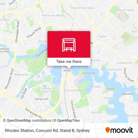 Mapa Rhodes Station, Concord Rd, Stand B