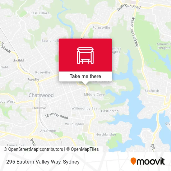 Mapa 295 Eastern Valley Way
