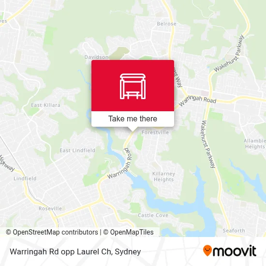 Mapa Warringah Rd opp Laurel Ch