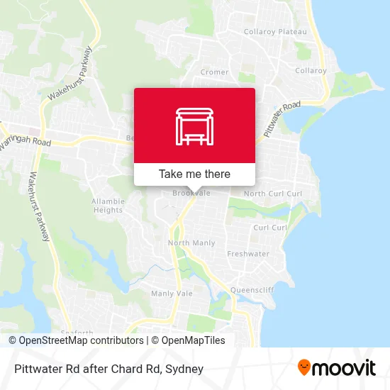 Mapa Pittwater Rd after Chard Rd