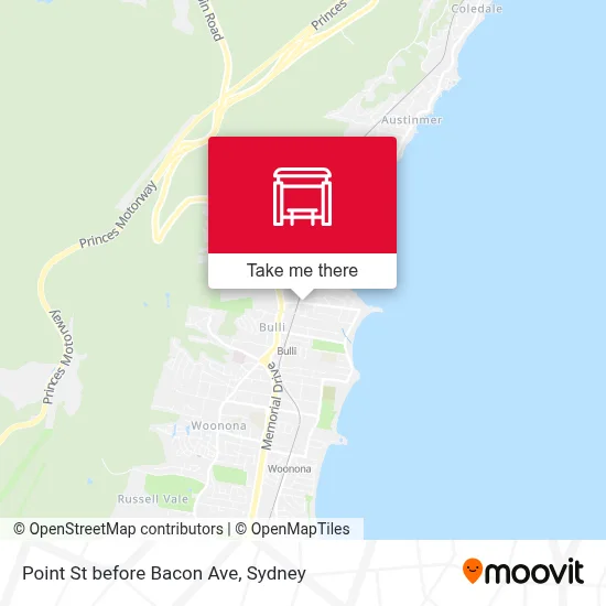 Mapa Point St before Bacon Ave