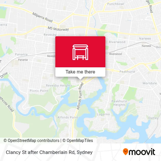 Mapa Clancy St after Chamberlain Rd
