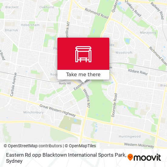 Eastern Rd opp Blacktown International Sports Park map