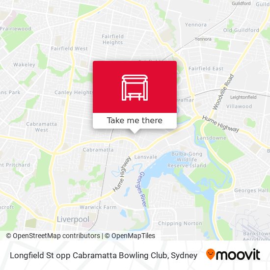 Longfield St opp Cabramatta Bowling Club map