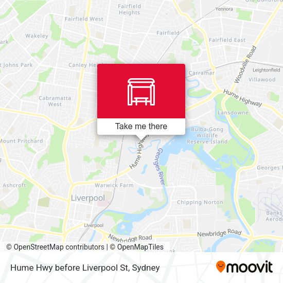 Hume Hwy before Liverpool St map