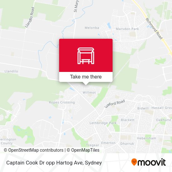Captain Cook Dr opp Hartog Ave map