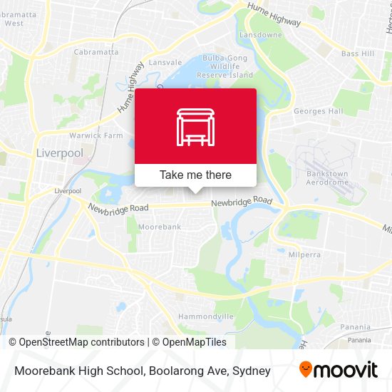 Moorebank High School, Boolarong Ave map