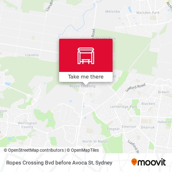 Ropes Crossing Bvd before Avoca St map