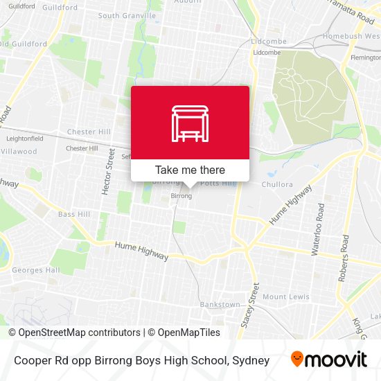 Cooper Rd opp Birrong Boys High School map