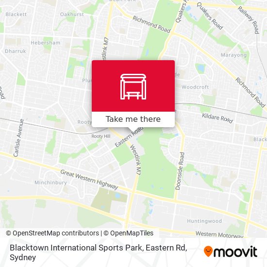 Blacktown International Sports Park, Eastern Rd map