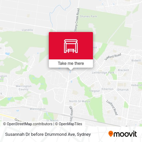 Susannah Dr before Drummond Ave map