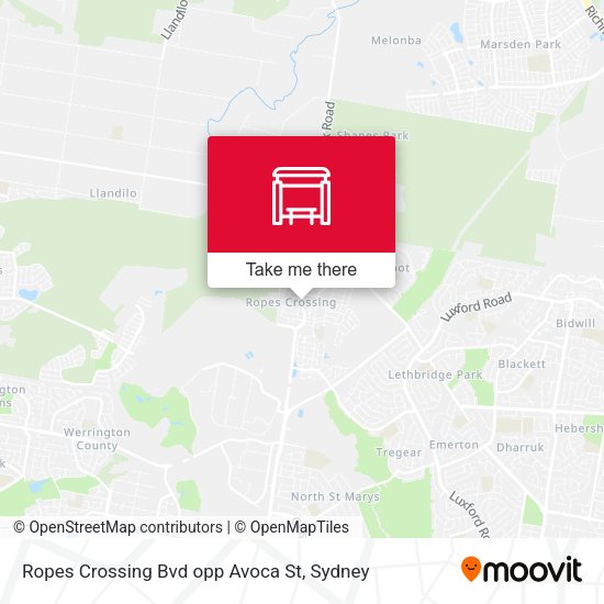 Ropes Crossing Bvd opp Avoca St map