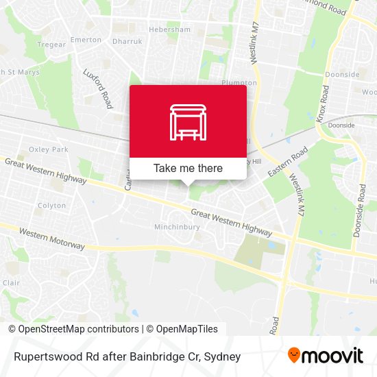 Rupertswood Rd after Bainbridge Cr map