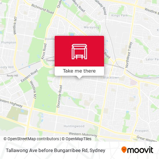 Tallawong Ave before Bungarribee Rd map
