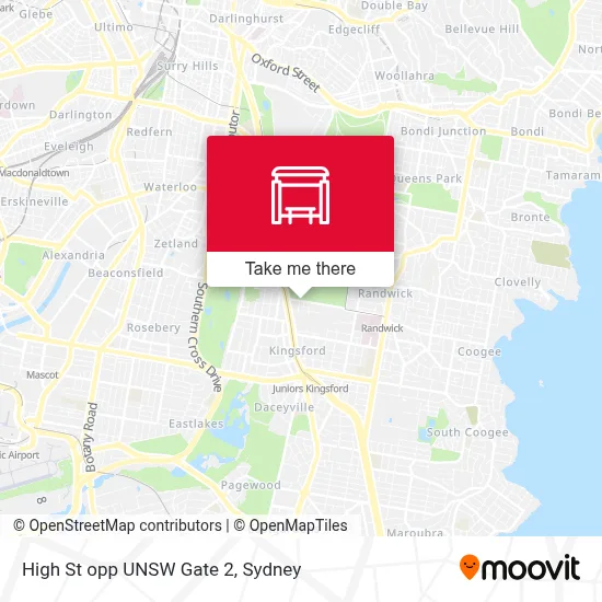 Mapa High St opp UNSW Gate 2