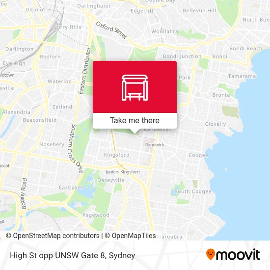 Mapa High St opp UNSW Gate 8