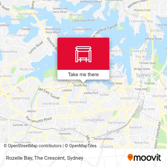 Mapa Rozelle Bay, The Crescent