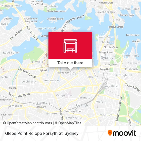 Mapa Glebe Point Rd opp Forsyth St