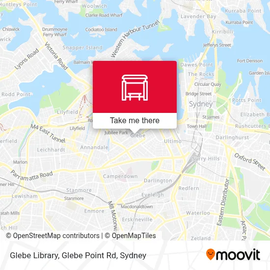 Mapa Glebe Library, Glebe Point Rd