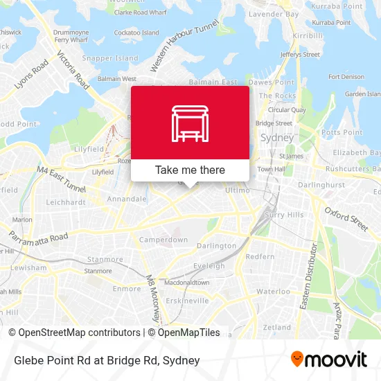 Mapa Glebe Point Rd at Bridge Rd