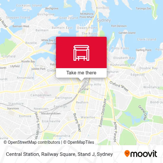 Mapa Central Station, Railway Square, Stand J