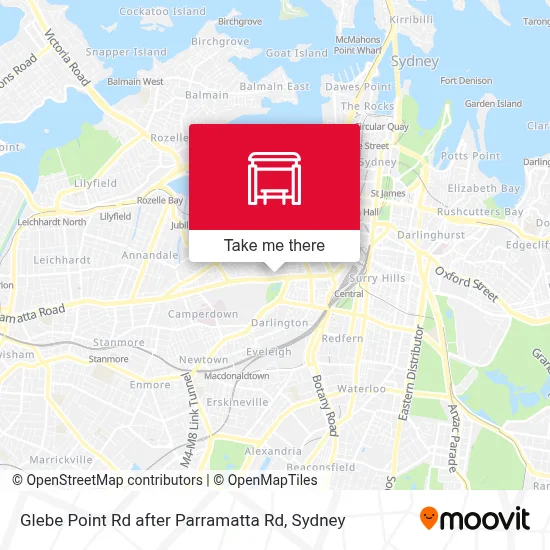 Mapa Glebe Point Rd after Parramatta Rd