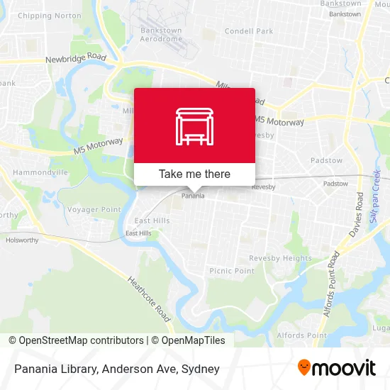 Mapa Panania Library, Anderson Ave