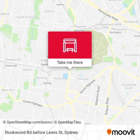 Mapa Rookwood Rd before Lewis St