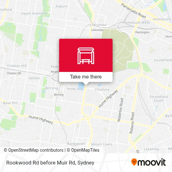 Mapa Rookwood Rd before Muir Rd