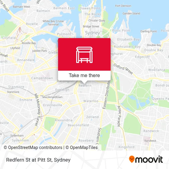 Mapa Redfern St at Pitt St