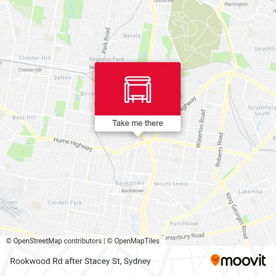 Rookwood Rd after Stacey St map