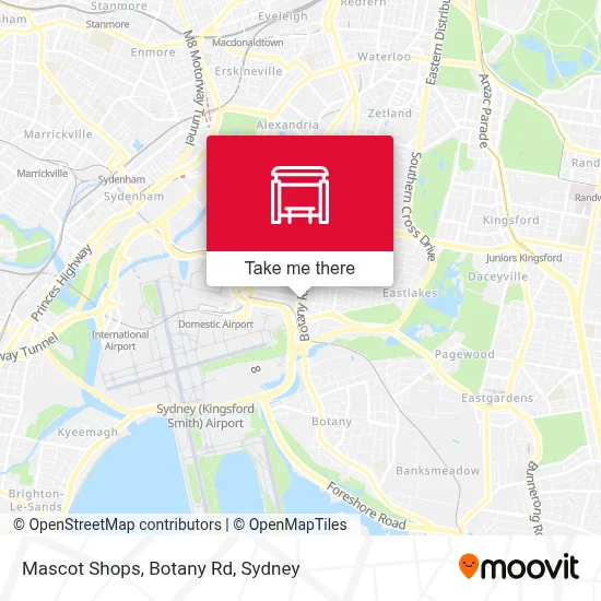 Mapa Mascot Shops, Botany Rd