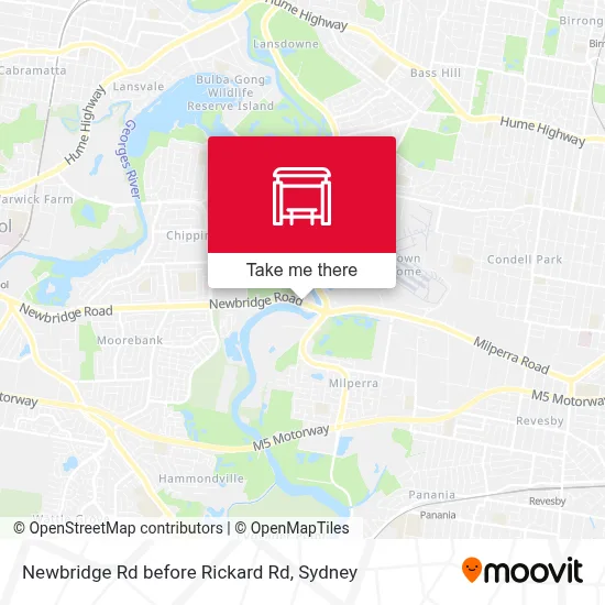 Mapa Newbridge Rd before Rickard Rd
