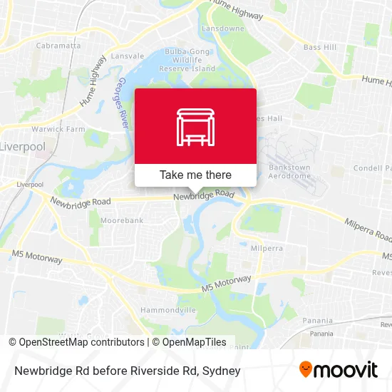 Mapa Newbridge Rd before Riverside Rd