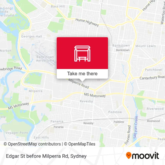 Mapa Edgar St before Milperra Rd