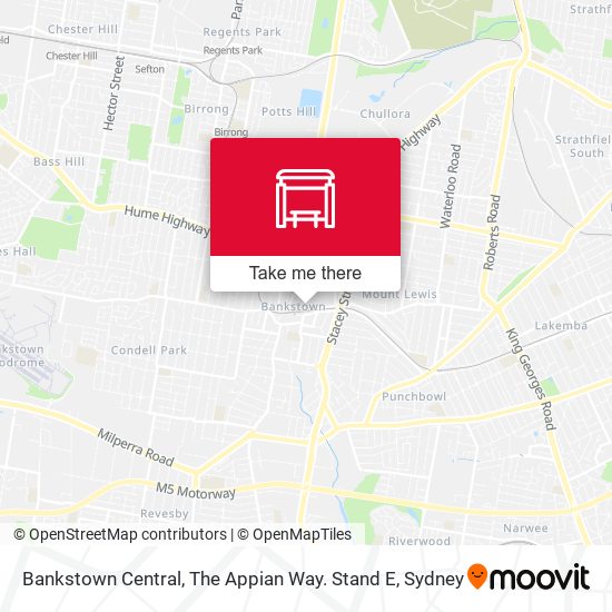 Bankstown Central, The Appian Way. Stand E map