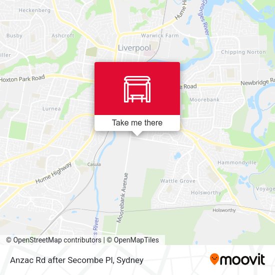 Anzac Rd after Secombe Pl map