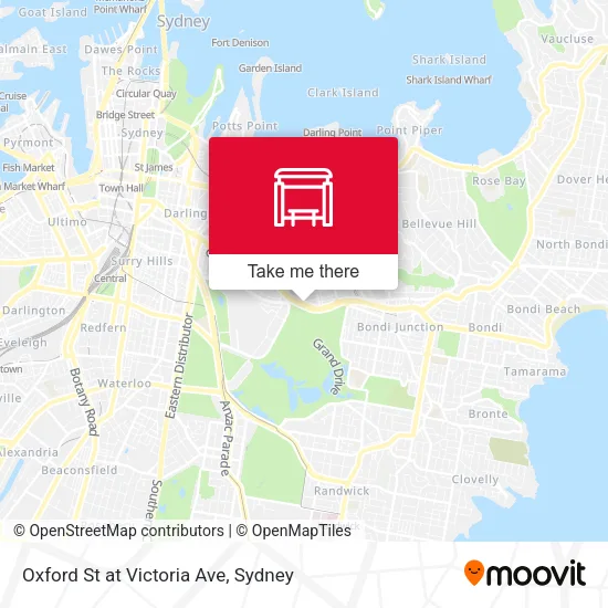 Mapa Oxford St at Victoria Ave