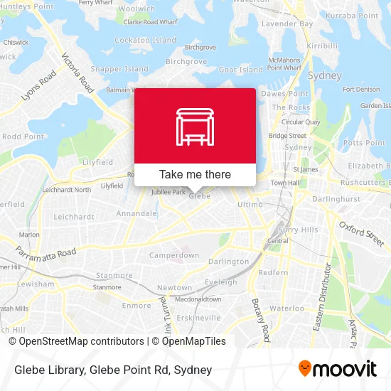 Glebe Library, Glebe Point Rd map