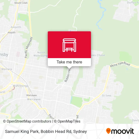 Samuel King Park, Bobbin Head Rd map